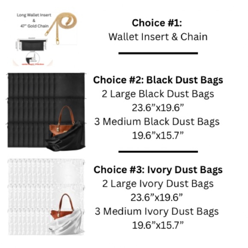 Bag Accessories- Choose One- Three Options